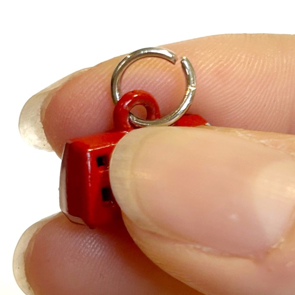 Red London England Double Decker Bus Bracelet Charm Pendant Metal Cute UK Mini - Picture 10 of 10